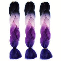 4 Tones Ombre Braiding Hair Extensions 24 Inch 3 Packs Synthetic