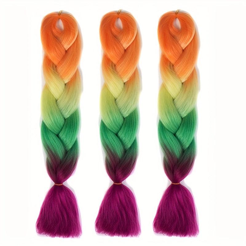 4 Tones Ombre Braiding Hair Extensions 24 Inch 3 Packs Synthetic
