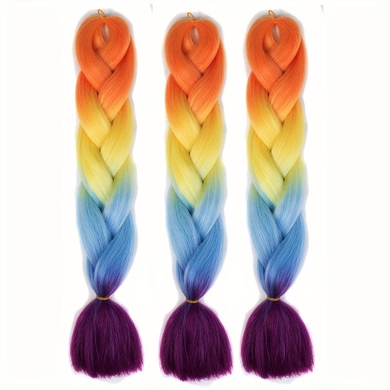 4 Tones Ombre Braiding Hair Extensions 24 Inch 3 Packs Synthetic