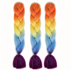 4 Tones Ombre Braiding Hair Extensions 24 Inch 3 Packs Synthetic