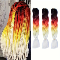 4 Tones Ombre Braiding Hair Extensions 24 Inch 3 Packs Synthetic