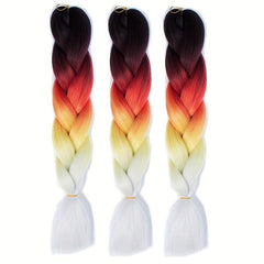 4 Tones Ombre Braiding Hair Extensions 24 Inch 3 Packs Synthetic