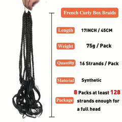 French Curl Crochet Braids 1 Pack Pre Looped Goddess Box Braids