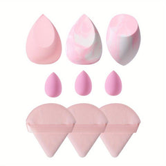 9 pcs Makeup Sponges Set Wet Dry Use Liquid Cream Foundation Powder