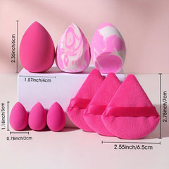 9 pcs Makeup Sponges Set Wet Dry Use Liquid Cream Foundation Powder