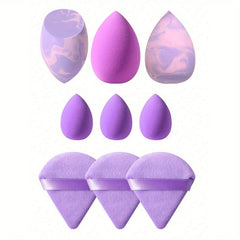 9 pcs Makeup Sponges Set Wet Dry Use Liquid Cream Foundation Powder