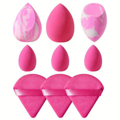 9 pcs Makeup Sponges Set Wet Dry Use Liquid Cream Foundation Powder