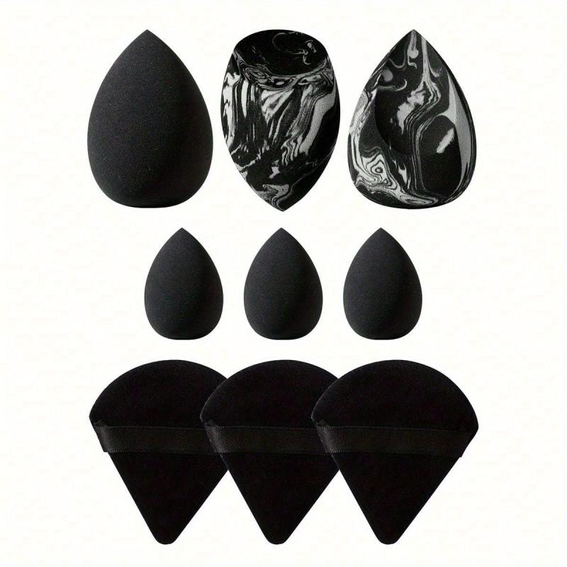 9 pcs Makeup Sponges Set Wet Dry Use Liquid Cream Foundation Powder