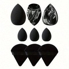 9 pcs Makeup Sponges Set Wet Dry Use Liquid Cream Foundation Powder