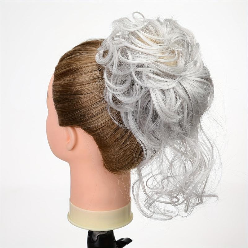 Messy Donut Hair Buns Chignon Clip In Extensions Natural Look Daily Use