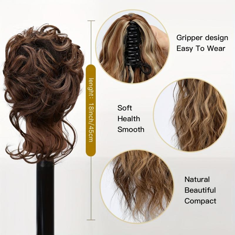 Messy Donut Hair Buns Chignon Clip In Extensions Natural Look Daily Use