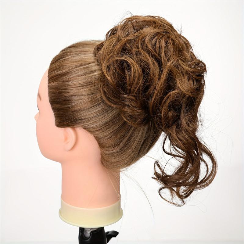 Messy Donut Hair Buns Chignon Clip In Extensions Natural Look Daily Use