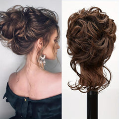 Messy Donut Hair Buns Chignon Clip In Extensions Natural Look Daily Use