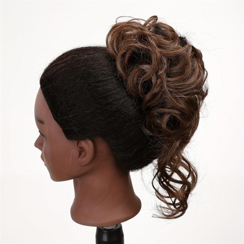 Messy Donut Hair Buns Chignon Clip In Extensions Natural Look Daily Use