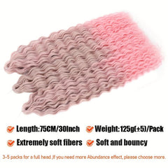 Water Wave Crochet Hair Extensions Ombre Blonde Pink 76 2 Cm