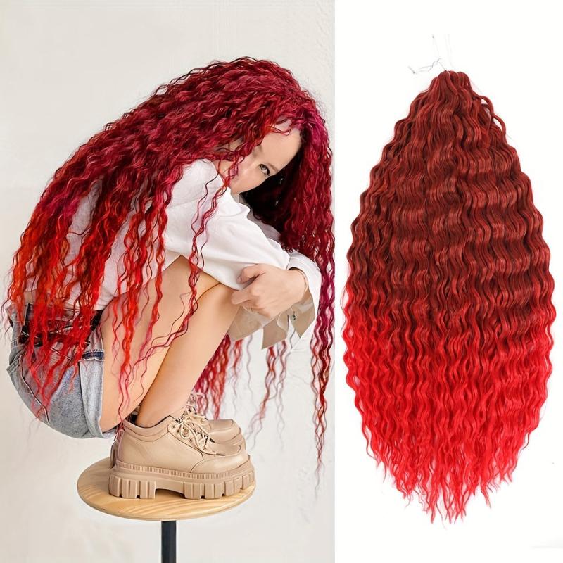 Water Wave Crochet Hair Extensions Ombre Blonde Pink 76 2 Cm
