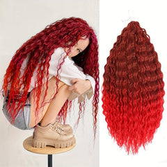 Water Wave Crochet Hair Extensions Ombre Blonde Pink 76 2 Cm