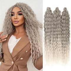 Water Wave Crochet Hair Extensions Ombre Blonde Pink 76 2 Cm