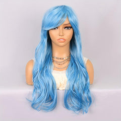 Long Pink Wavy Wig for Women 60-96 cm Full Synthetic Wig for Daily Cosplay