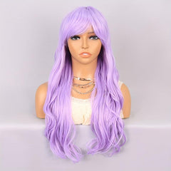 Long Pink Wavy Wig for Women 60-96 cm Full Synthetic Wig for Daily Cosplay