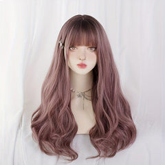 Long Loose Curly Wigs With Bangs Natural Lolita Wigs