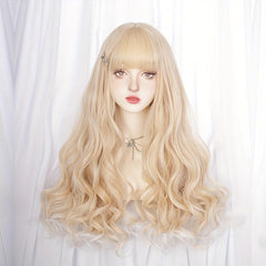 Long Loose Curly Wigs With Bangs Natural Lolita Wigs