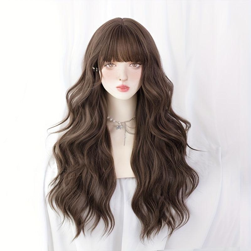 Long Loose Curly Wigs With Bangs Natural Lolita Wigs