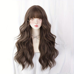 Long Loose Curly Wigs With Bangs Natural Lolita Wigs