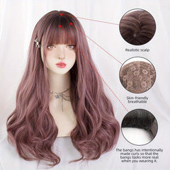 Long Loose Curly Wigs With Bangs Natural Lolita Wigs