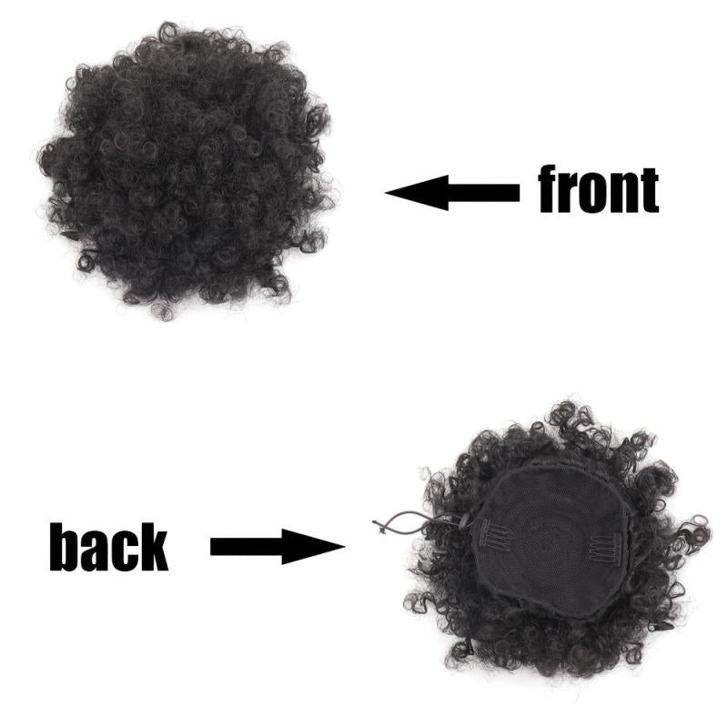 Short Afro Curly Hair Bun Ponytail Extensions