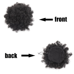 Short Afro Curly Hair Bun Ponytail Extensions