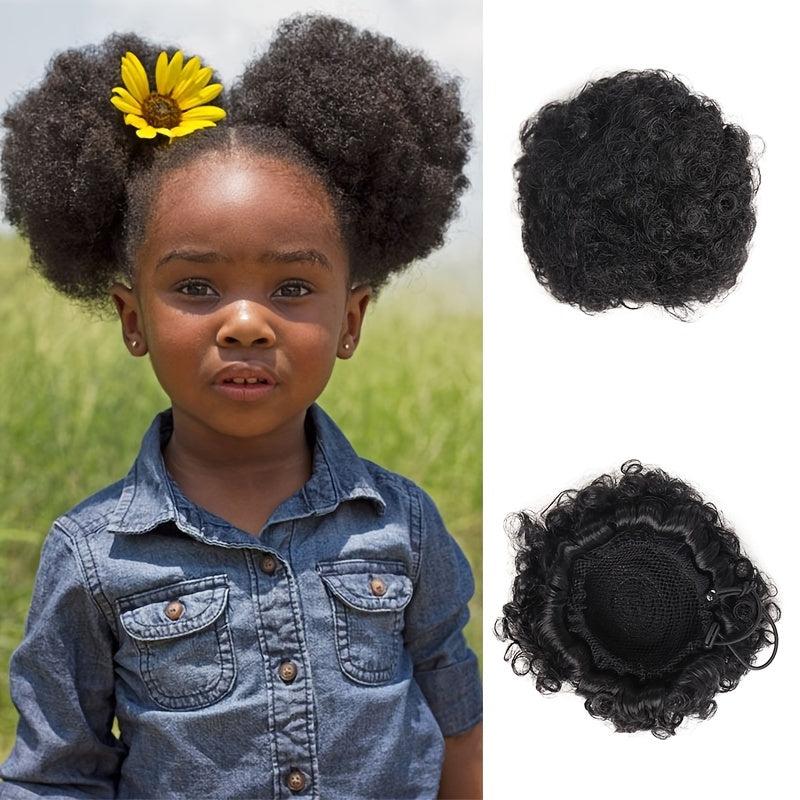 Short Afro Curly Hair Bun Ponytail Extensions