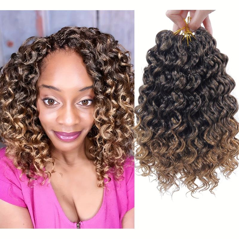 Ombre Long Curly Wavy Hair Extensions Synthetic Crochet Hair Extensions