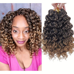 Ombre Long Curly Wavy Hair Extensions Synthetic Crochet Hair Extensions