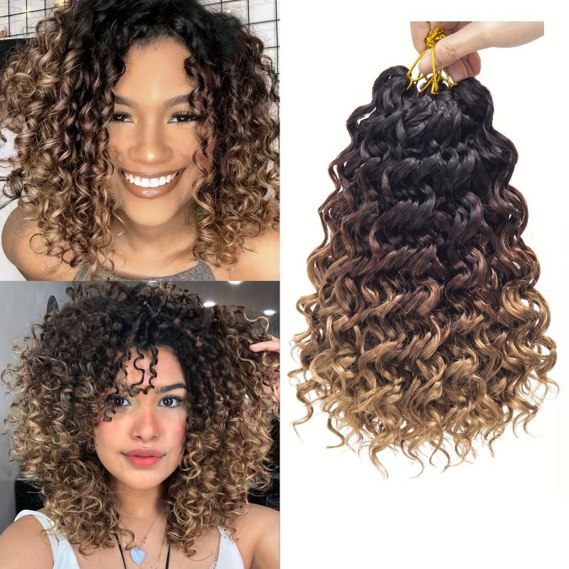 Ombre Long Curly Wavy Hair Extensions Synthetic Crochet Hair Extensions