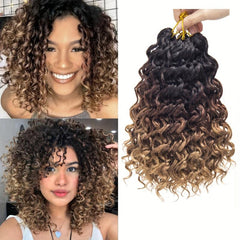 Ombre Long Curly Wavy Hair Extensions Synthetic Crochet Hair Extensions