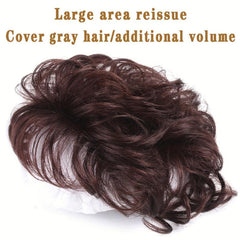 Invisible Curly Hair Topper with Bangs Clip In Hair Piece