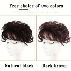 Invisible Curly Hair Topper with Bangs Clip In Hair Piece