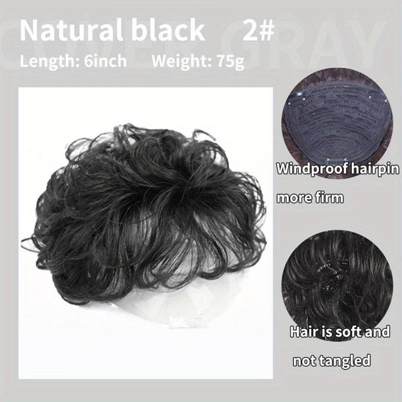 Invisible Curly Hair Topper with Bangs Clip In Hair Piece