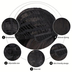 Long Straight Hair Wigs Natural Looking Synthetic Rose Net Daily Party Use