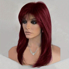 Long Straight Hair Wigs Natural Looking Synthetic Rose Net Daily Party Use
