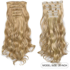 8CM Curly Hair Extension 16 Clips Synthetic Hairpiece Women Clip In Extensions