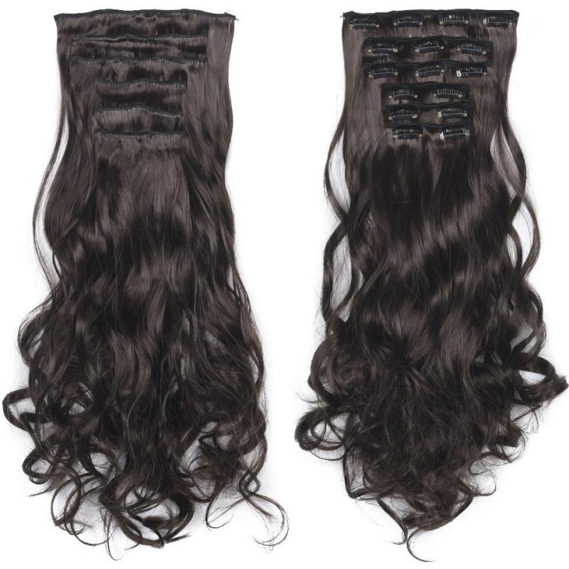8CM Curly Hair Extension 16 Clips Synthetic Hairpiece Women Clip In Extensions