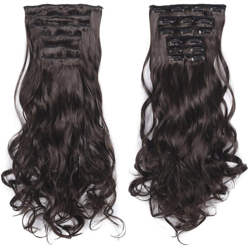 8CM Curly Hair Extension 16 Clips Synthetic Hairpiece Women Clip In Extensions