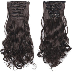 8CM Curly Hair Extension 16 Clips Synthetic Hairpiece Women Clip In Extensions