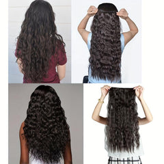5clips Long Curly Wavy Hair Pieces Synthetic Clip In Hair Extensions