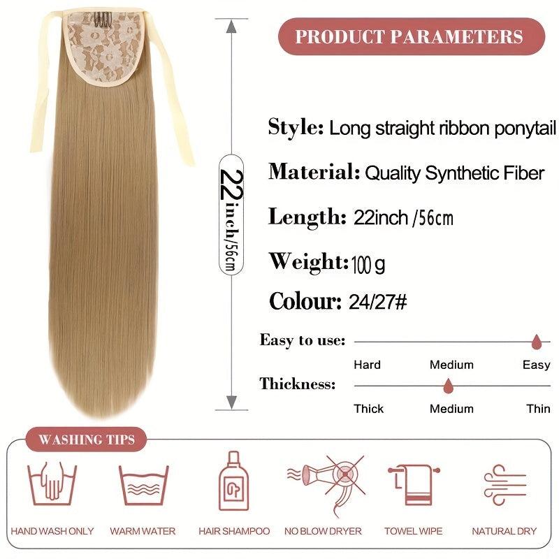 Long Straight Clip Tail Wig Ponytail Women Wig Synthetic Ponytail
