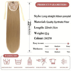 Long Straight Clip Tail Wig Ponytail Women Wig Synthetic Ponytail