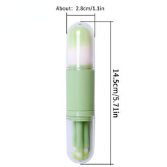 4-In-1 Retractable Mini Makeup Brush Set Portable Beauty Tool