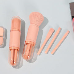 4-In-1 Retractable Mini Makeup Brush Set Portable Beauty Tool